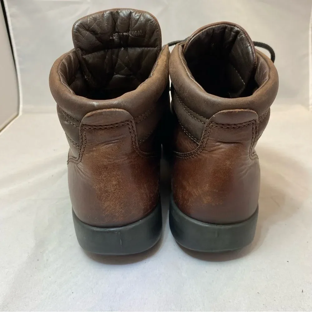 Ecco Mobile Genuine Footwear Brown Leather Men's Boots Size 41/7-7.5